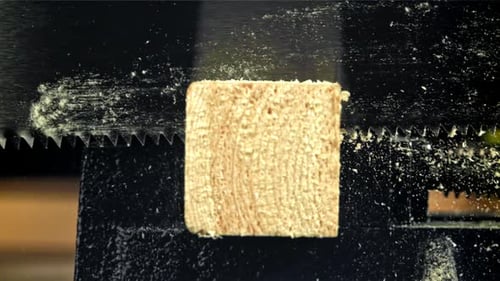 Sawing the Board Filmed on a Highspeed Camera at 1000 Fps