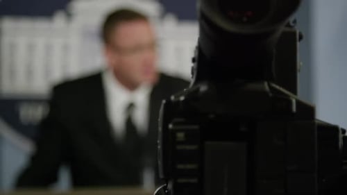 Press secretary - white house taking questions news conference HD