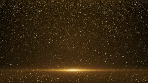 Golden Glitter Particles Falling Background Loop for Awards and Celebrations