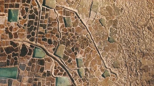 flying over the salt pans in Gozo island Malta