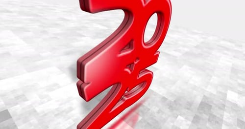2025 year 3d symbol loop seamless