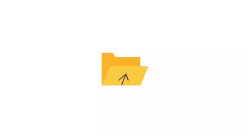 Clean Animated Folder Icon with Up Arrow