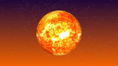 Abstract Glowing Sun Star in Cosmic Space