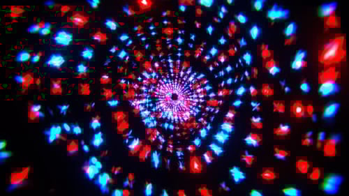 Red And Blue Blurred Twinkling Star Tunnel Background VJ Loop l 4K