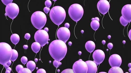 Floating Shiny Purple Balloons Animated Background Loop