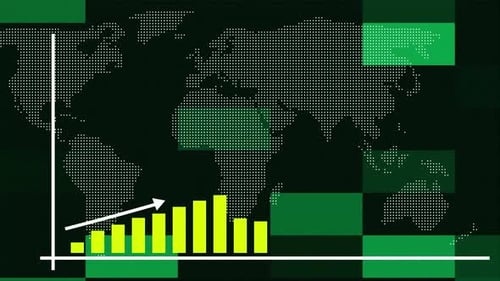 Digital Global Business Growth Bar Chart Animation