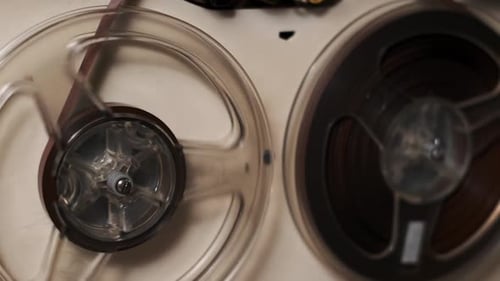 Vintage Audio Tape Reels Retro Close Up