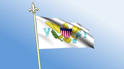 Waving 3D Flag of United States Virgin Islands