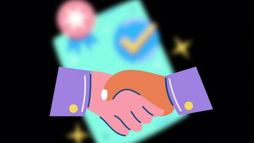 Business Contract On Alpha Channel Animation 4K