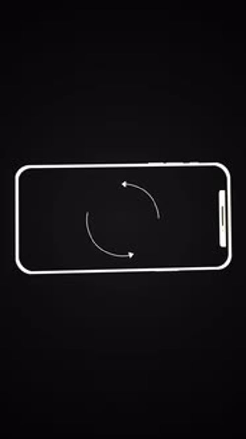 Virando a tela do smartphone. Instrução visual simples: gire seu telefone, notificação, smartphone branco