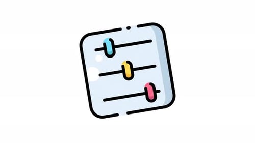 Animated Flat Design Control Panel Sliders Icon