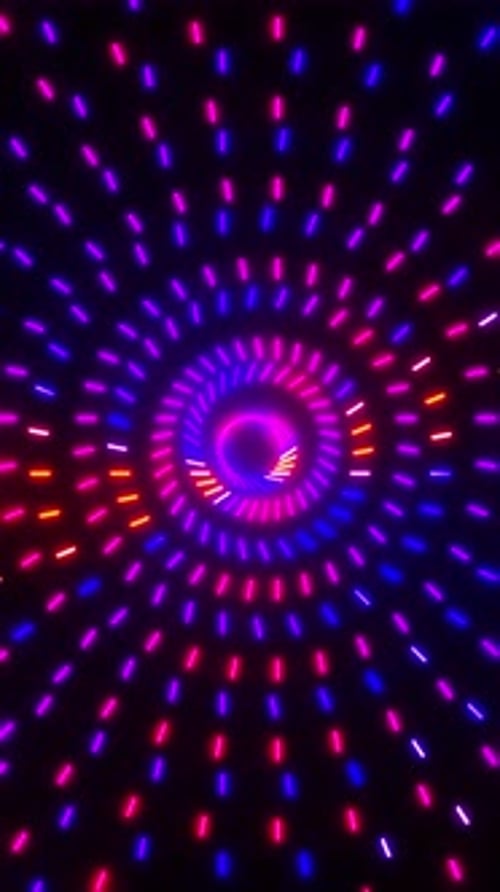 Colorful Neon Lights Tunnel Loop Background