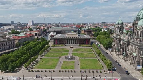 Aerial view of Altes Museum in Berlin , Germany
