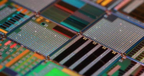 Silicon semiconductor wafer close-up. In electronics, a wafer also called a slice or substrate is a