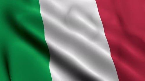 Realistic Waving Italian Flag Seamless Loop Background