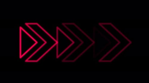 Animation eines rosa Neonpfeils, der nach rechts zeigt, auf schwarzem Hintergrund
