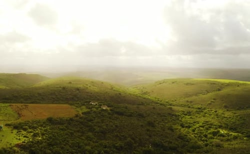 Picturesque Rural Farm Landscape Aerial View