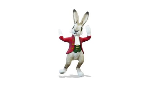 3D Animated Dancing Rabbit Character in Red Jacket