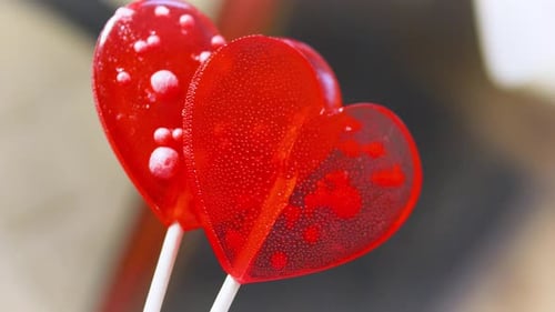 Heart Shaped Lollipops on Sticks