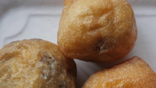 Traditional pastry for All Saint's Day, Spain. Bunuelos de viento.