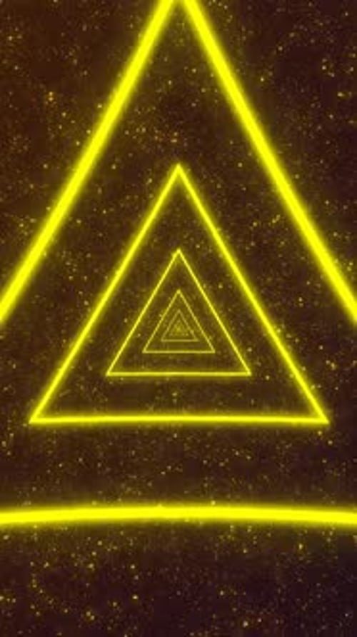 Glowing Distorted Triangle Tunnel Vertical Loop Background