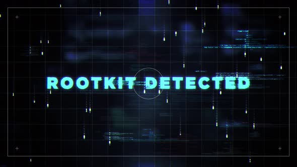 Digital Glitch Screen Displaying Rootkit Detected Warning, Backgrounds ...