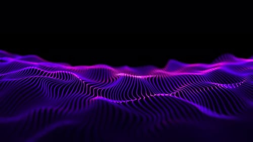 Abstract Glowing Digital Wave Lines Background Loop