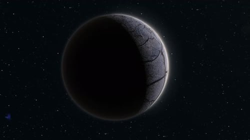 Abstrakte realistische runde Kugel des sich im Weltraum drehenden Planeten