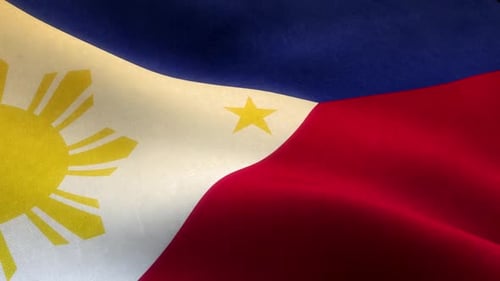 Realistic Waving Philippines Flag Loop