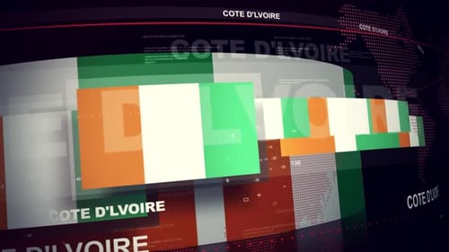 Côte d'Ivoire Flag 3D Animation for News Broadcasts and Corporate Presentations