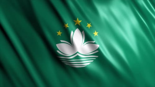 Macau Flag Waving Seamless Loop