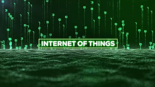 Matrix Binary Code And Internet Of Things Word 4 K