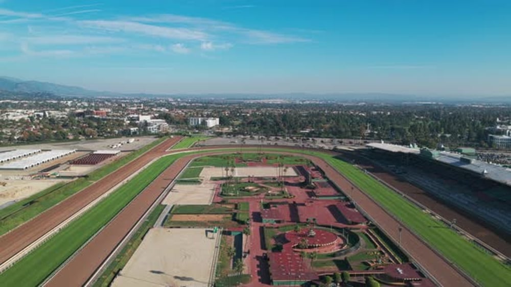 Racetrack at Santa Anita Park in Los Angeles, California, Buildings ...