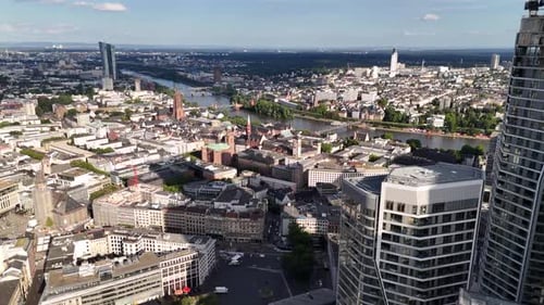 Bird's-eye view of Frankfurt city in Germany