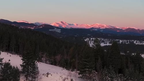 Pink red Mount Blue Sky Evans 14er Evergreen Meadows Conifer Colorado aerial drone scenic golden up