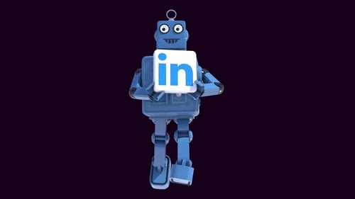 Icône de promotion et de maintien d'un robot sur Linkedin