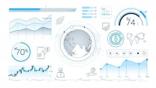 Dynamic Animation On The Theme Of Bitcoin Growth 4K