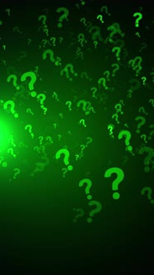 Question Mark Background. Flying Glowing icon, problem sign Question Mark Text Future Digital Techno
