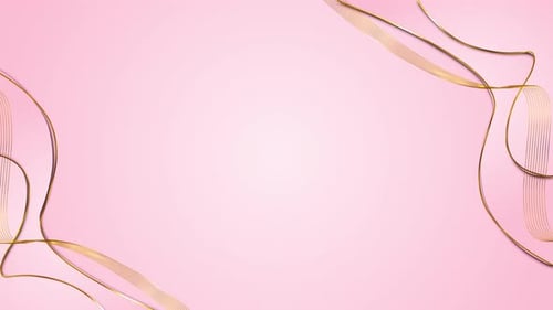 Elegant Golden Lines Animated Frame on Pink Background