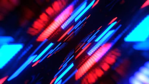 Red And Blue Dynamic Led Soundwave Motion Background Vj Loop In 4K