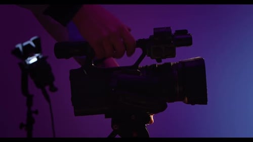 Preparing Camera for Filming in Studio