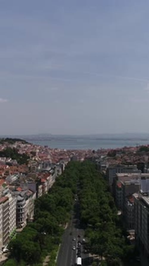 Vídeo vertical da Avenida da Liberdade em Lisboa, Portugal