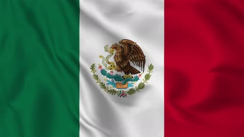Realistic Waving Flag of Mexico Animation