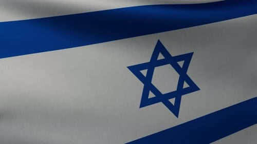 Realistic Waving Flag of Israel Animation