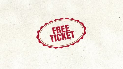 Retro Free Ticket Stamp Text Reveal Animation