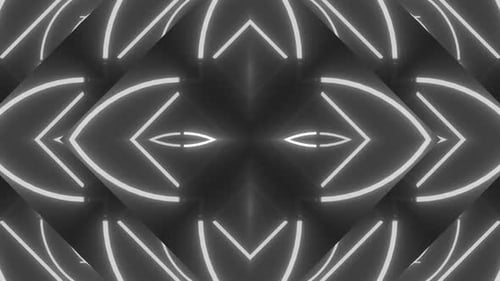 Abstract Geometric Glowing Lines Kaleidoscope Loop Background