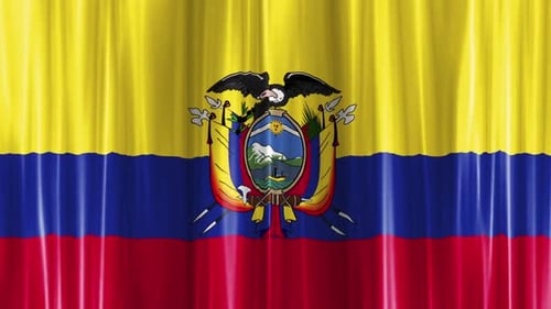 Animated Ecuador National Flag Fabric Background Loop