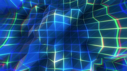 Polygon Pulsing Glowing Grid