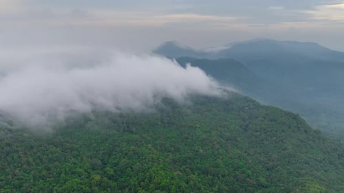 Beautiful aerial view of the valley landscape in the morning.