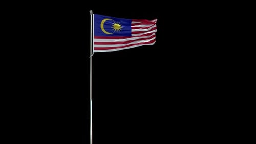 Alpha-Kanal mit realistischer Flagge von Malaysia